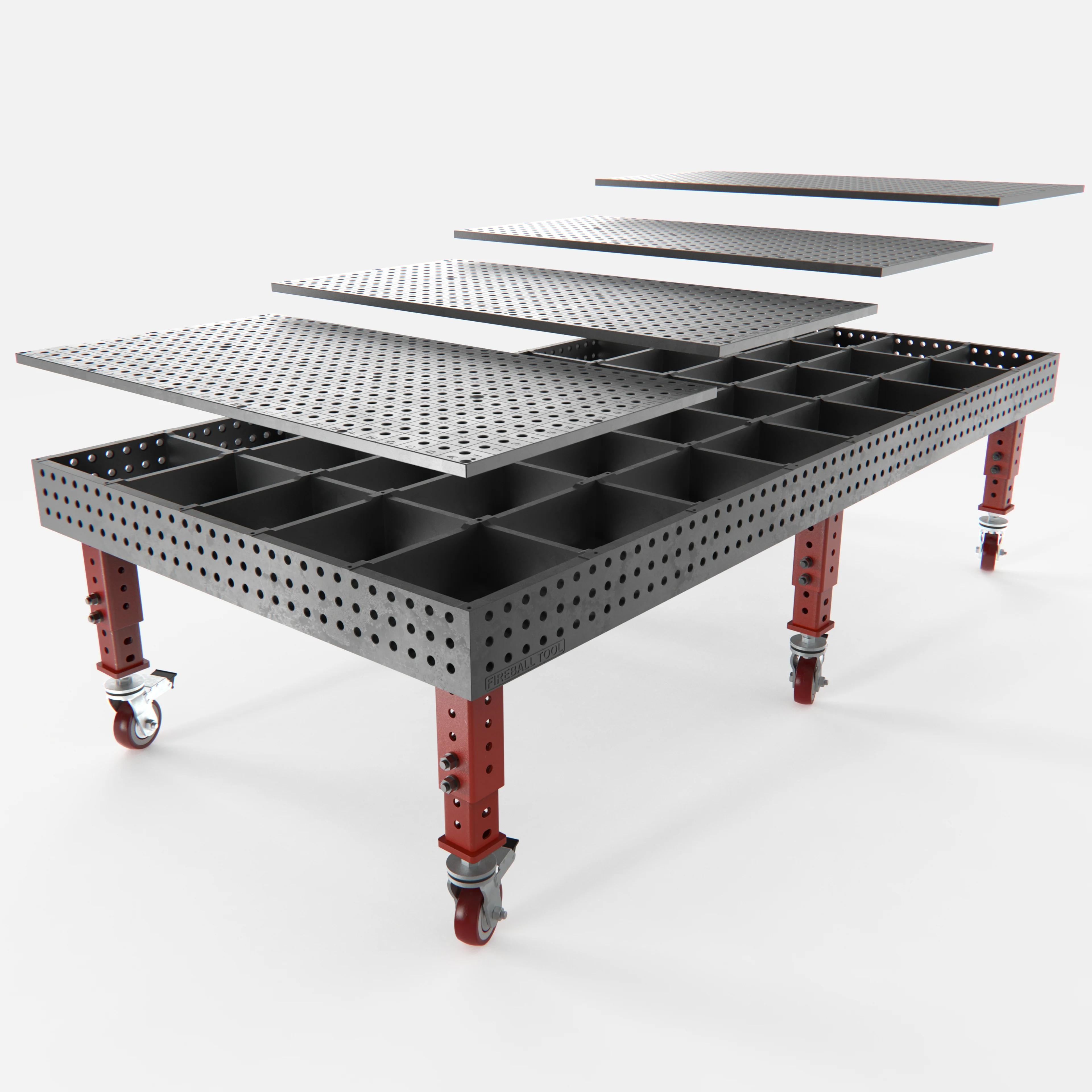 Steel Top X-Frame Welding Fixture Table, 10.16' x 5' (122" x 60" x 8") - Image 3