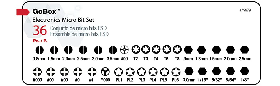 Wiha GoBox Electronics ESD Precision Micro Bit Set (36pc.) - Image 6