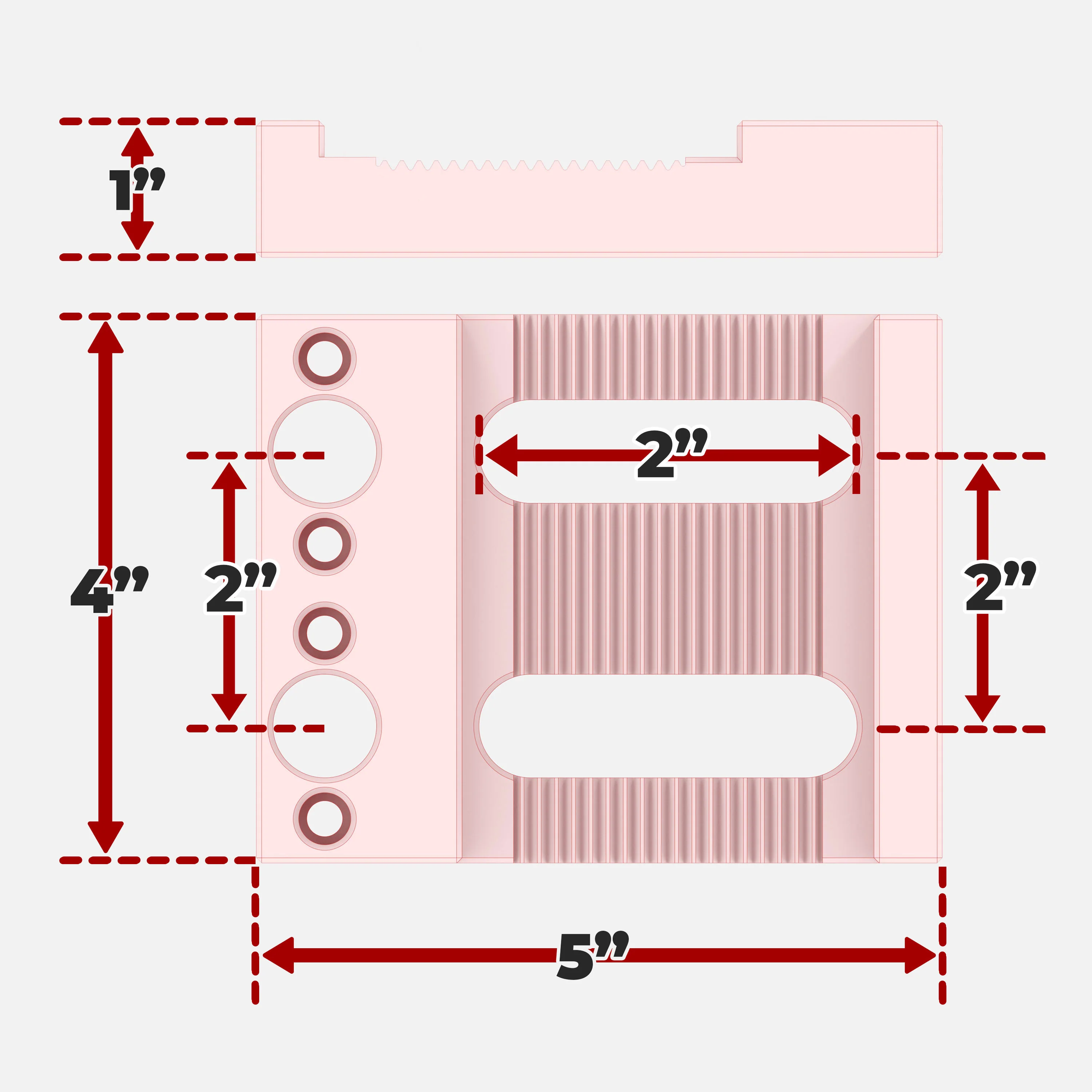 5" Double Row Short Tooth Block - 3/4" System - Image 2