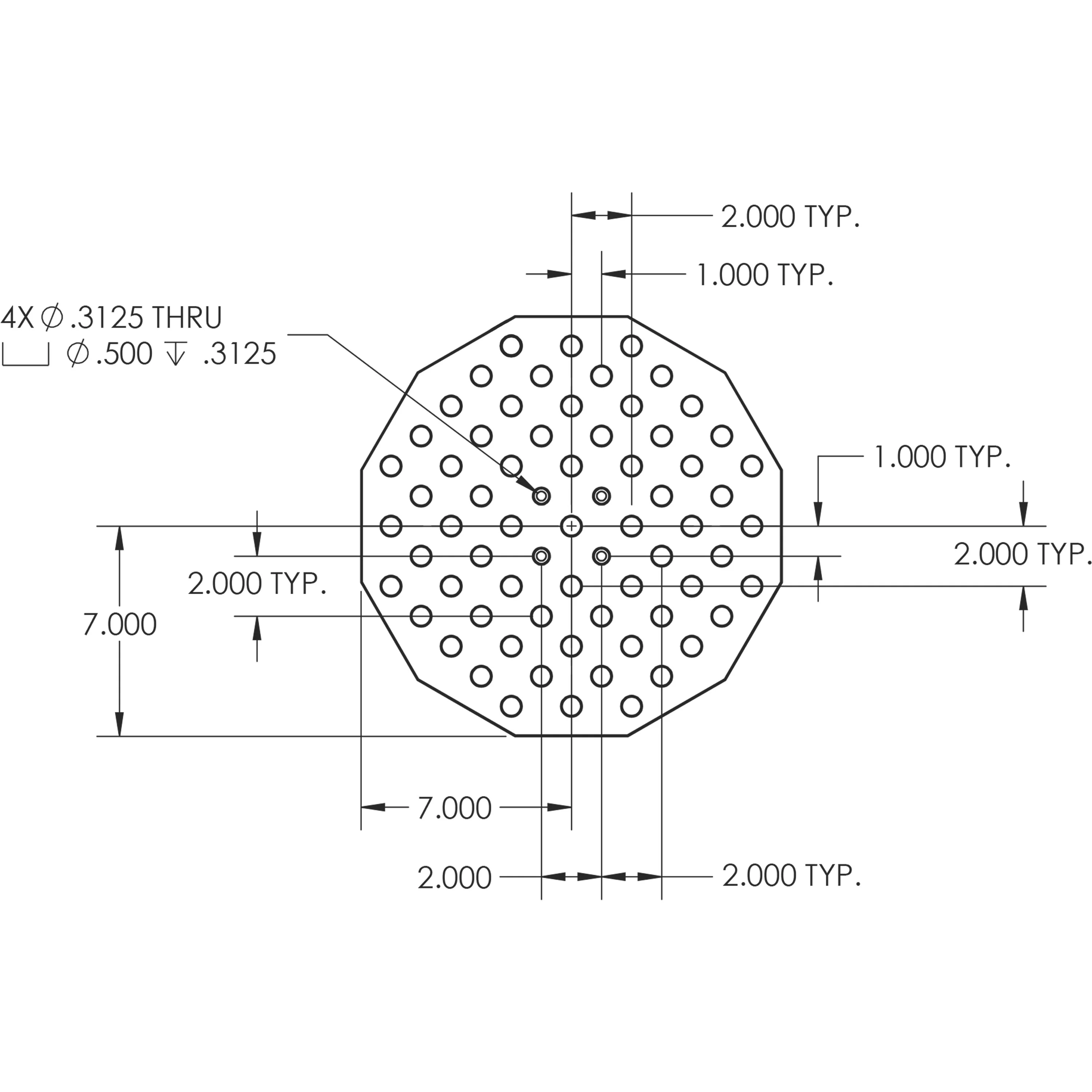 Circular 12 Sided Plate (14" Diameter) - Image 3