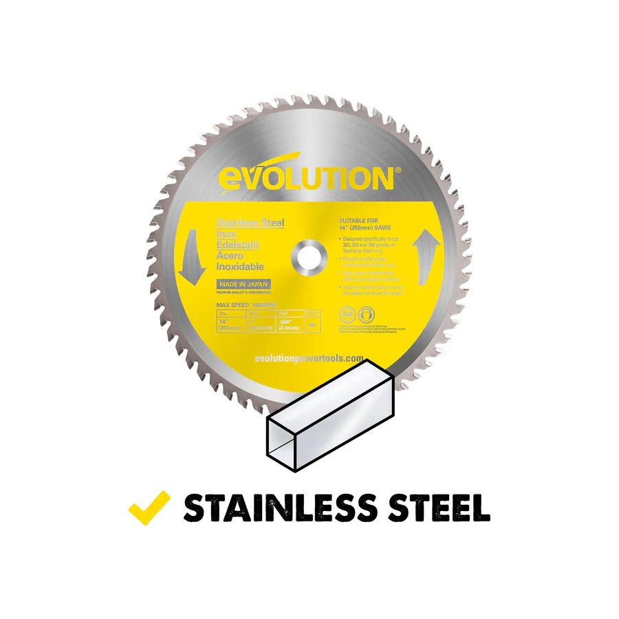 Evolution 14BLADESSN | 14 In. | 90T | 1 In. Arbor | Stainless Steel TCT Blade - Image 3