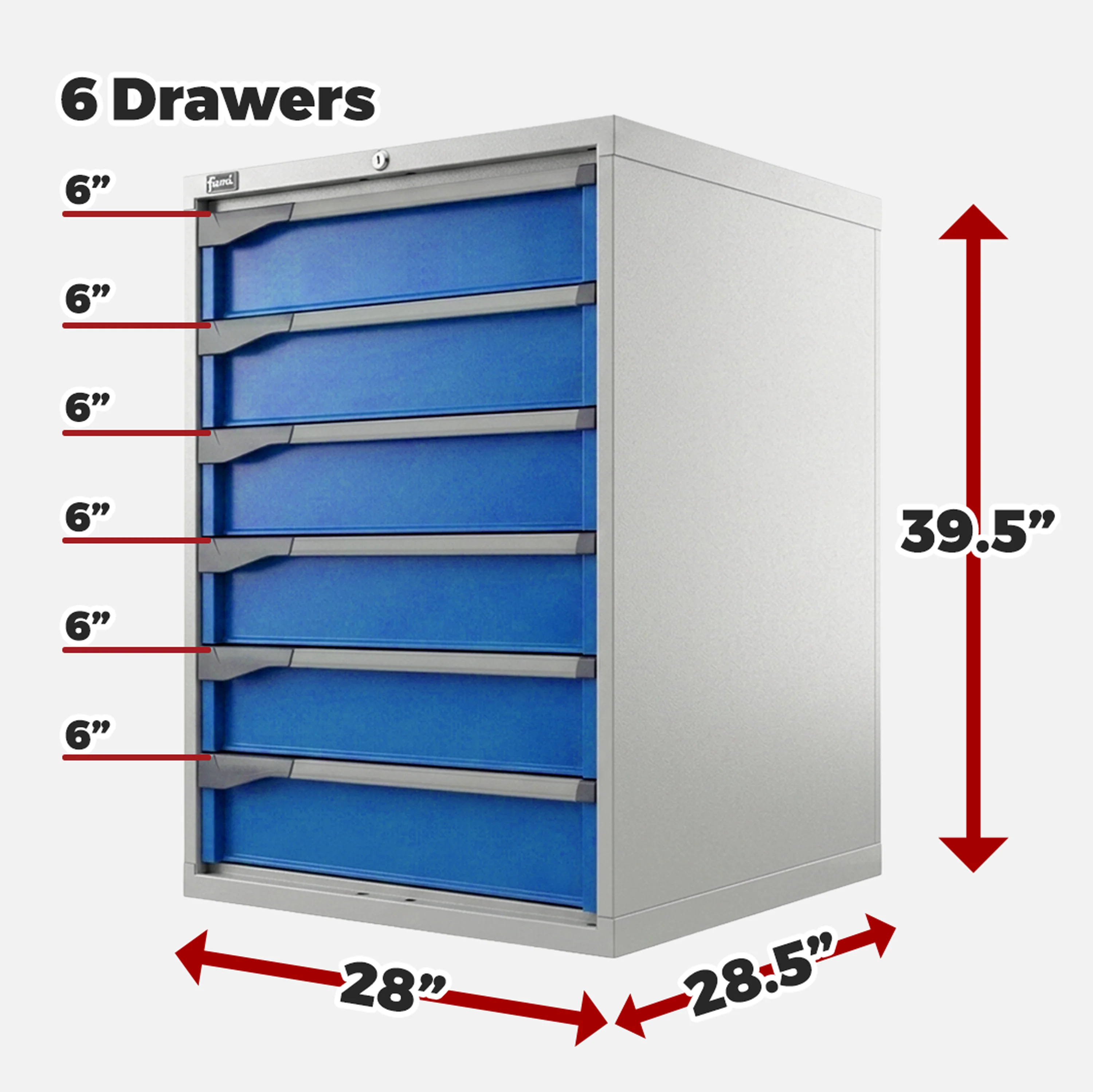 28" W x 28" D - Fami Modular Drawer Cabinet w/Lock - Blue/Gray - Image 13