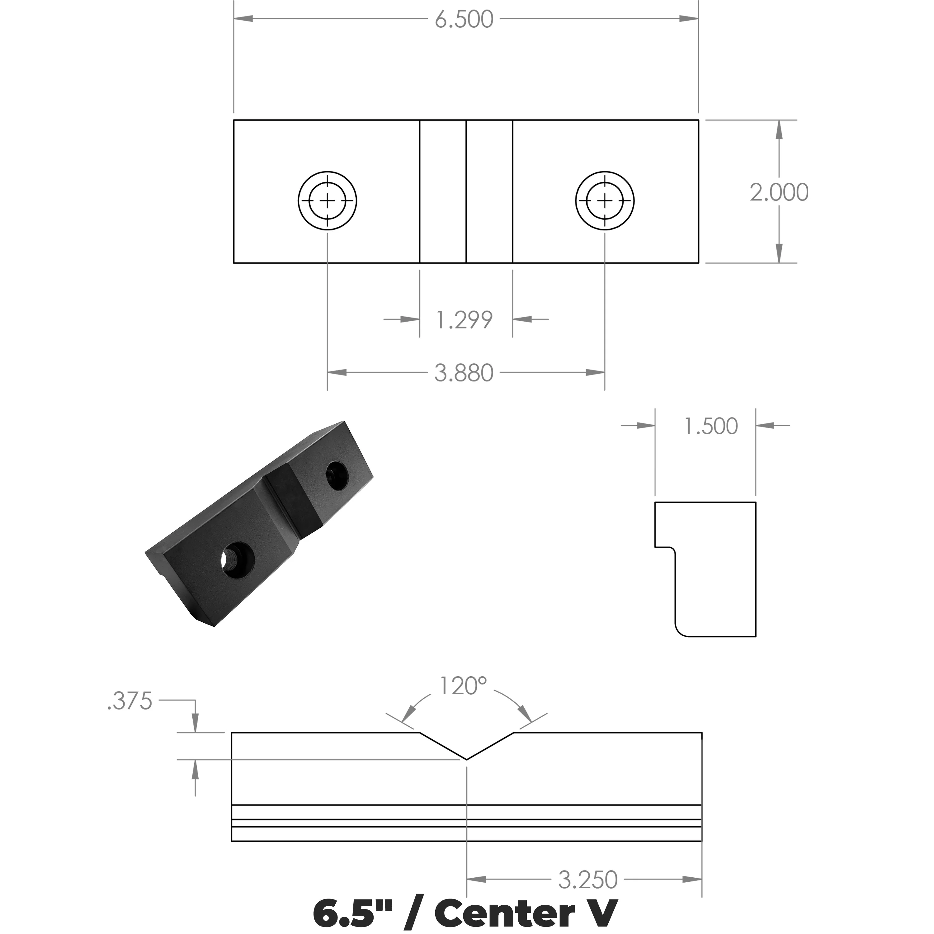 Hardened V Jaw For 6.5" Hardtail Vise HTV614 (Single Jaw) - Image 5