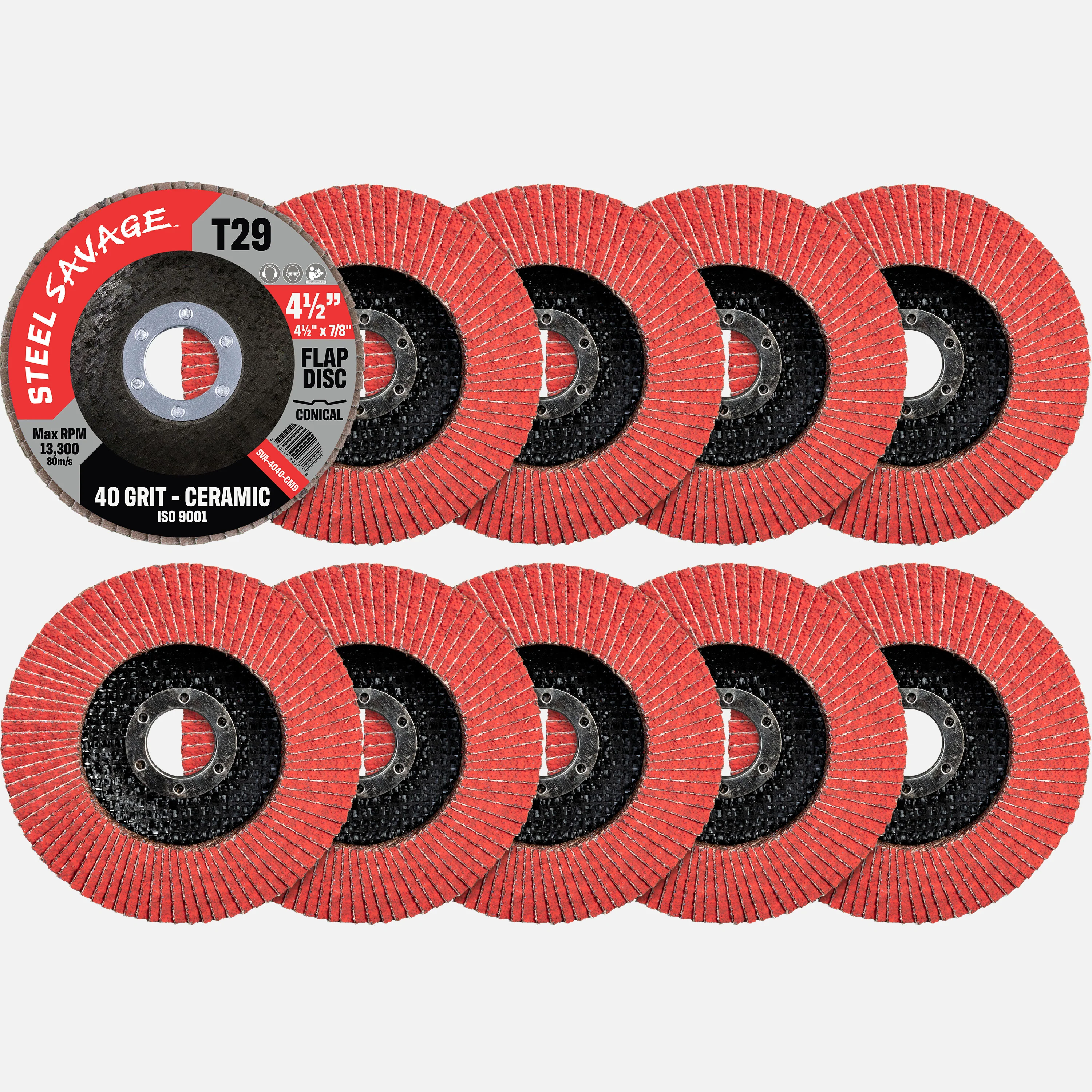 Fireball Tool - Steel Savage 4.5" Ceramic Flap Disc, 40 Grit - Image 3